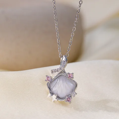 Anti-Tarnish Diamond White Shell Necklace