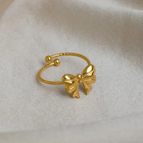 Anti-Tarnish Bow Ring
