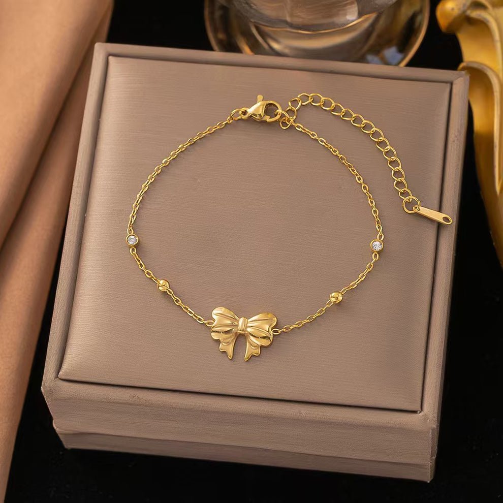 Anti-Tarnish Bowknot Gold Bracelet
