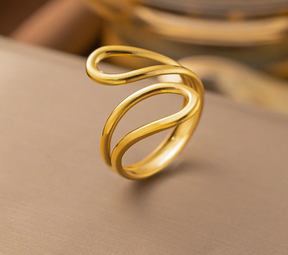 Anti-Tarnish Hollow Cross Ring