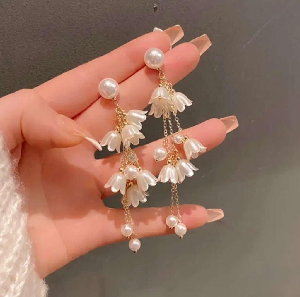 Long Tassel Flower Earrings